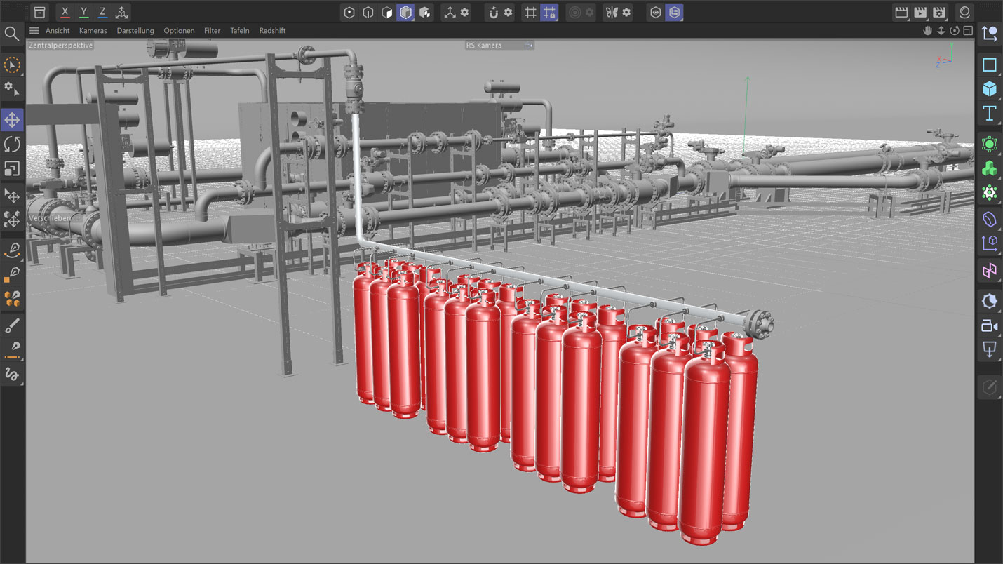 3D Modellierung von Gasflaschen