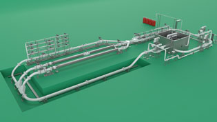 Visualisierung 3D Erklärvideo Gaszähler - Darstellung der kompletten Anlage