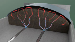 Visualisierung 3D Erklärvideo Kompostierung - Warme Luft drückt Membran hoch