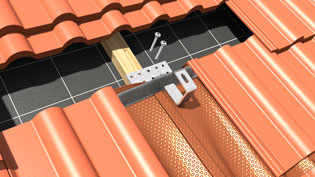 Visualisierung 3D Animation Dachziegel für Solaranlage - Dachhaken wird montiert